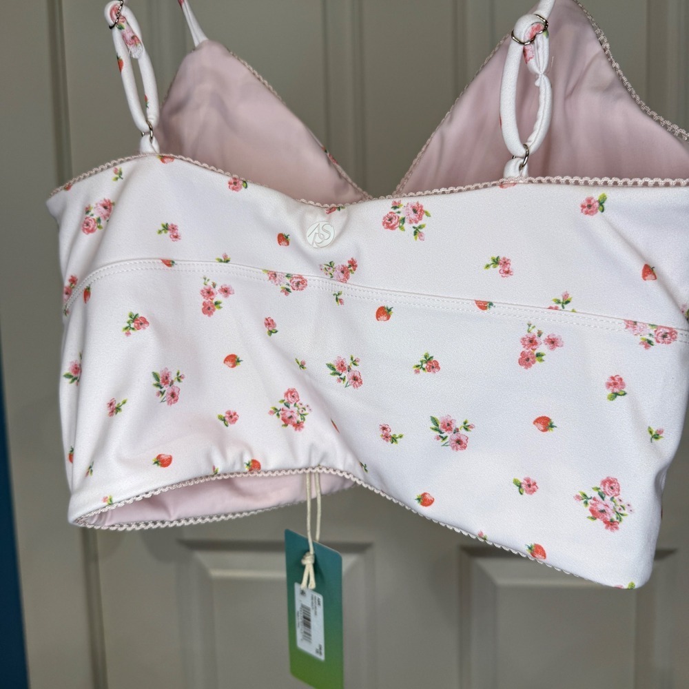 AS Revival Strawberry Pink Floral Exercise Set Tank Top and Skort Size XS - Picture 6 of 13